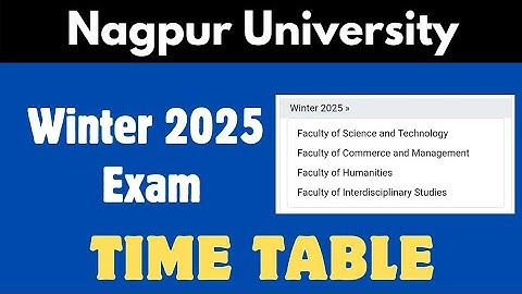 Winter 2025 exam time table download of rtmnu nagpur university 