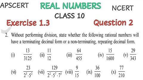 REAL NUMBERS/CHAPTER 1/EXERCISE 1.3/APSCERT/CBSE/TERMINATING AND NONTERMINATING DECIMAL @JAHEER SIR