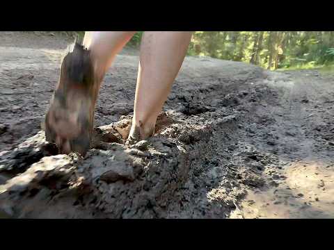 Bare feet & semi-dry dirt