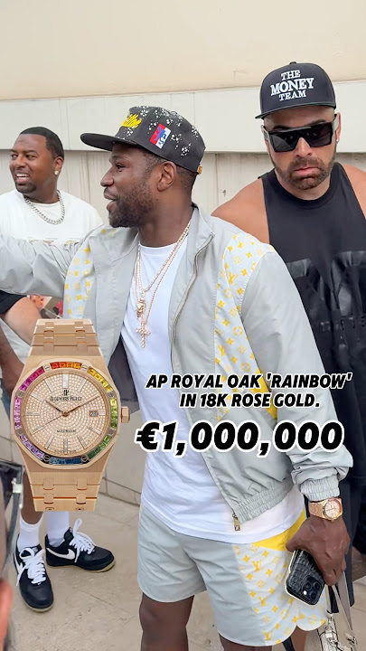 Floyd Mayweather recently was wearing an unique 41mm AP Royal Oak 'Rainbow' in 18k rose gold.