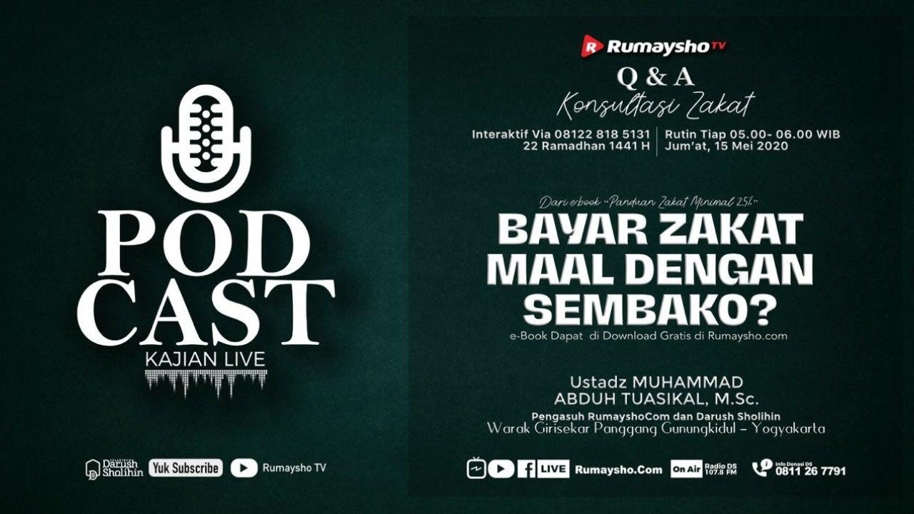 Live Bayar Zakat Maal Dengan Sembako Ustadz M Abduh Tuasikal Youtube