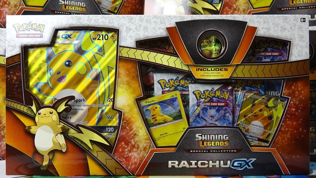 Pokemon SHINING LEGENDS Special Collection Box Raichu GX Brand New & Sealed 