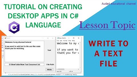 How to write to a text file in C# -  C# Desktop application tutorial