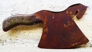 Old Rusty Butcher Knife Restoration