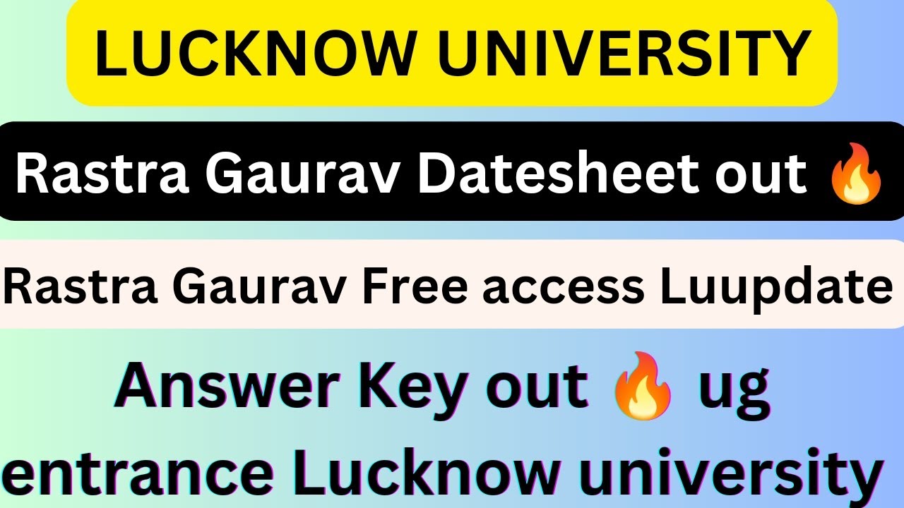 Rashtra Gaurav exam Lucknow university 2023 Answer key out ug