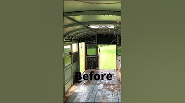 Skoolie Ceiling - Before And After