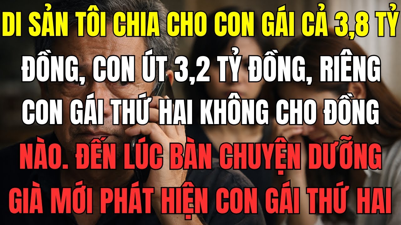 Di sản tôi chia cho con gái cả 3,8 tỷ đồng, con út 3,2 tỷ đồng, riêng con gái thứ hai không cho đồng