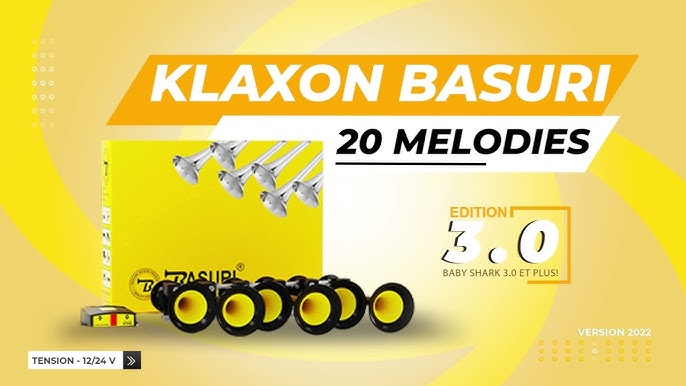 Klaxon Baby Shark 2.0 Basuri 19 mélodies 12-24 volts Trompes pour C