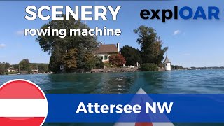 Attersee  Lake Attersee  Austria  Seewalchen to Nussdorf  indoor rowing scenery POV onboard