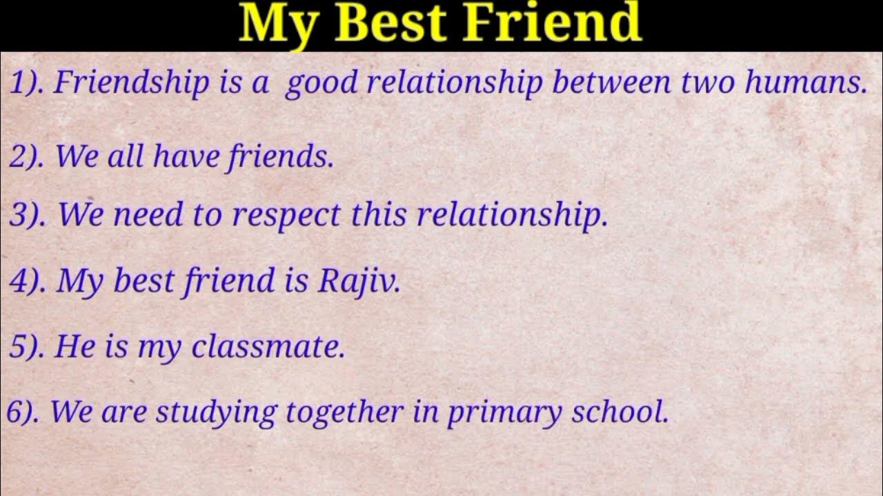 my best friend essay class 9