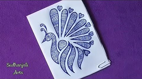 zentangle peacock art // how to draw a peacock with doodle art