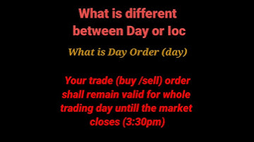 Day Order & IOC Order trading main kya hota hai | Difference between Day Order & IOC Order #SHORT