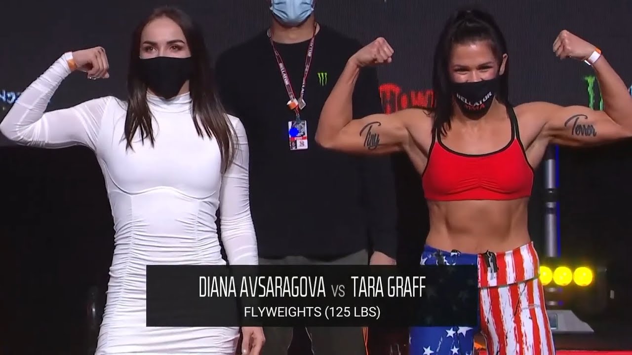 Diana Avsaragova vs. Tara Graff - Weigh-in Face-Off - (Bellator 256: Bader vs. Machida 2) - /r/WMMA
