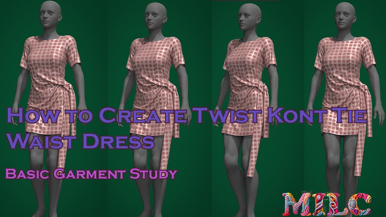 How to Create Twist Knot Tie Waist Dress Clo3d Basic Garment Study.