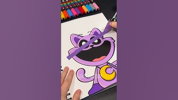 I RUINED my Drawing of CATNAP from Poppy Playtime Smiling Critters with Arrtx Markers! #shorts