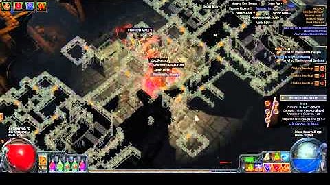Path of exile, level 75 map fracture, monster var, righteous fire build.