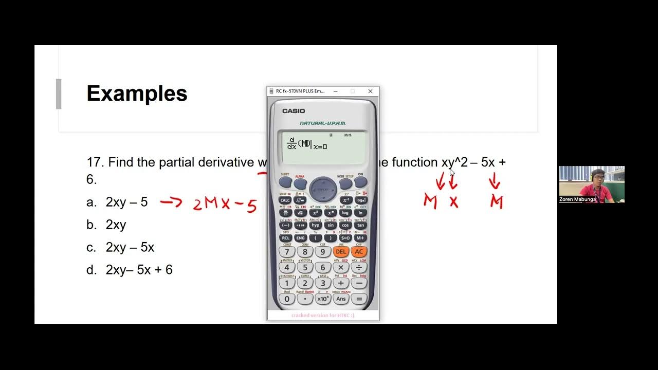 Calculator Techniques for Differential Calculus (Partial Derivatives