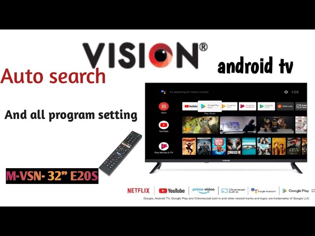 #VisionLEDTV 32E20S vision android tv Auto search & auto search tv channels vision tv channel tuning class=