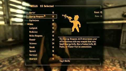 Fallout: New Vegas Gameplay: Episode 1- part 2-a: skills
