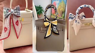 كيفية تزيين حقيبة اليد مقبض الحقيبة How to tie a scarf to handbag