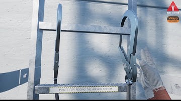 VRapp Climbing with fall arrest lanyards on fixed ladders
