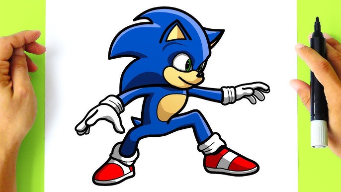 como DESENHAR o SONIC CORRENDO - how to draw SONIC RUNNING - sonik necə  çəkmək olar 