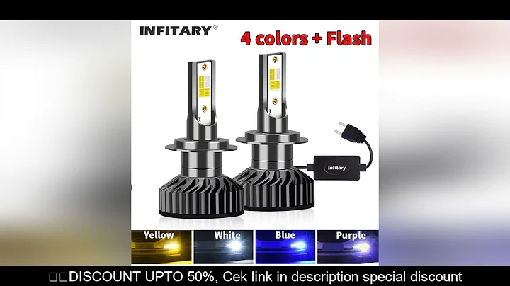 Infitary 4 Colors And Flash LED Car Headlights Auto H7 H4 H1 H3 H8 H9 H11 9005 9006 Flashing 3000K 6