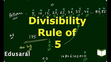 Divisibility Rule of 5 Easy Tricks 2018 | Playing with Numbers | Ch-3.4b- 6th Std NCERT | Edusaral
