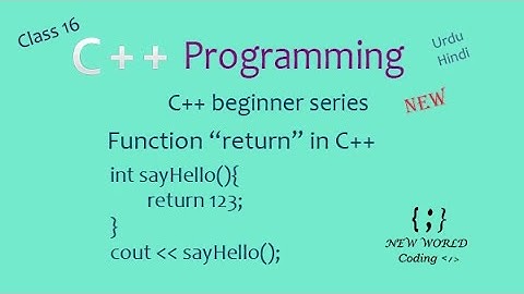 Return of function in C++ | C++ Programming series | C++ in Urdu/Hindi Class 16
