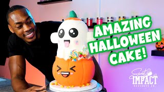 Good & Evil Ghost Halloween Cake | The Sweet Impact