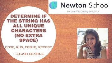 Determine if the string has all unique characters (No Extra Space Allowed)