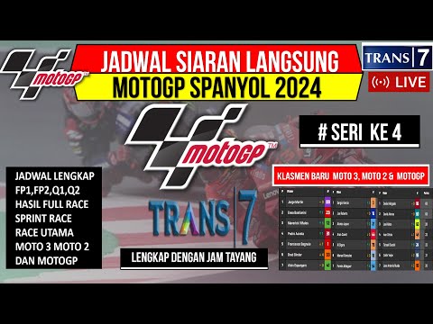 Jadwal Motogp Spanyol 2024~GP Spanyol 2024 Seri ke 4~Jadwal Motogp 2024~Live Trans 7