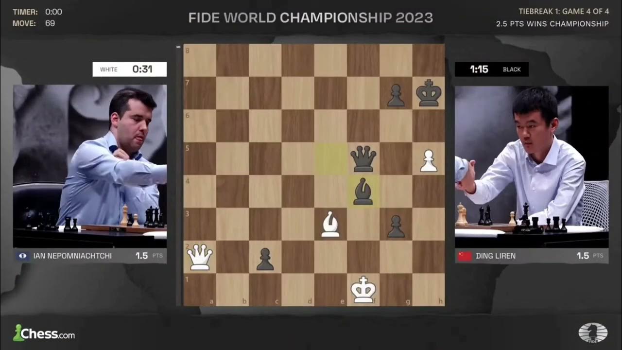 Chess: Nepo leads 4-3 in world title series as Ding freezes in