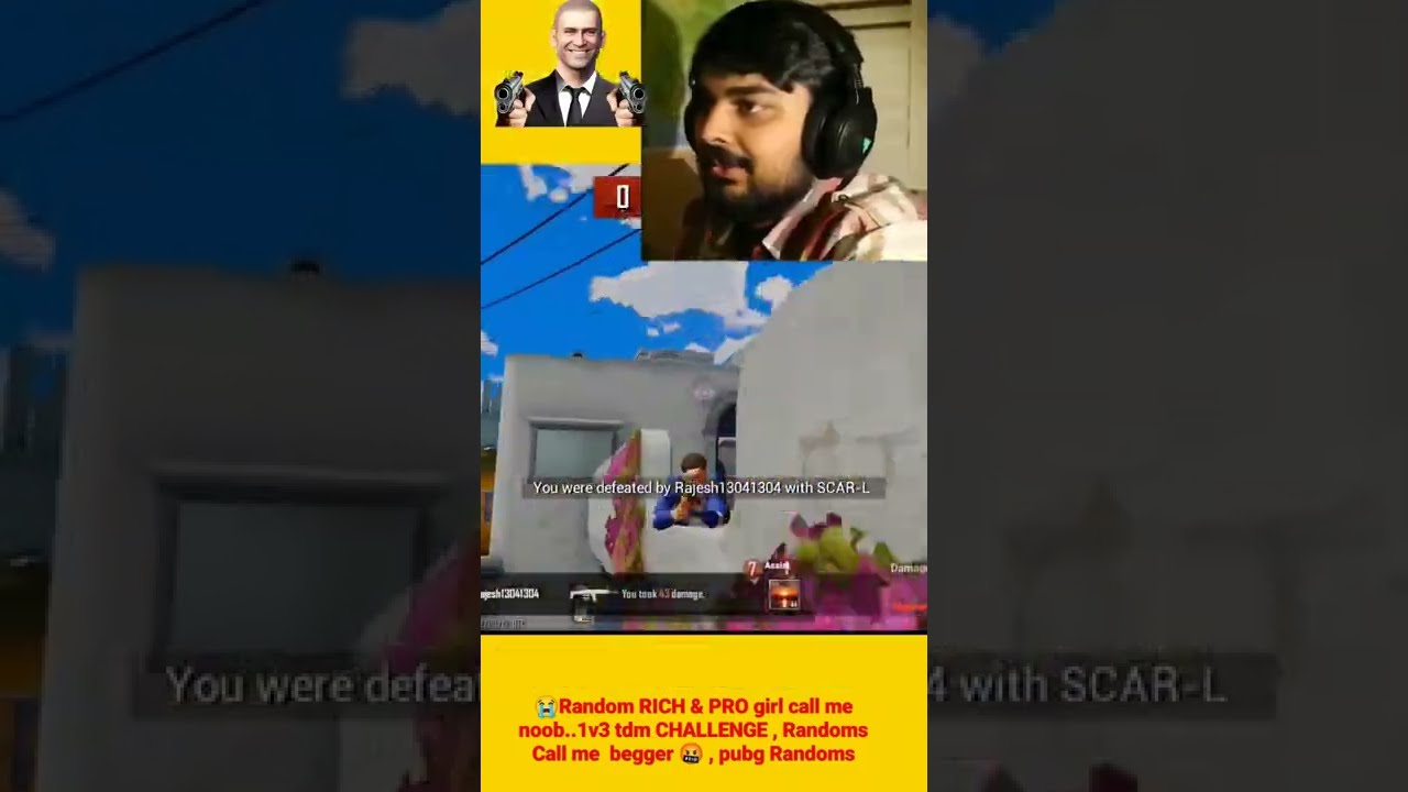 😭Random RICH & PRO girl call me noob..1v3 tdm CHALLENGE , Randoms Call me  begger 🤬 , pubg 