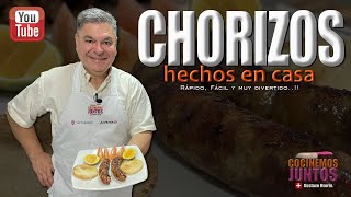 Como hacer unos CHORIZOS caseros, Colombianos muy facil y rapido.