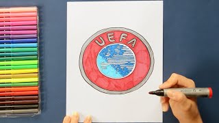 How to draw UEFA logo