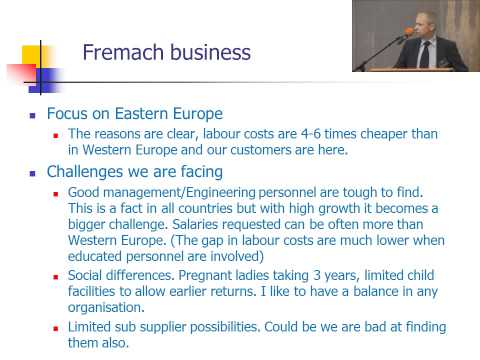 Fremach International NV  Peter Creedon  Challenges of a medium size business
