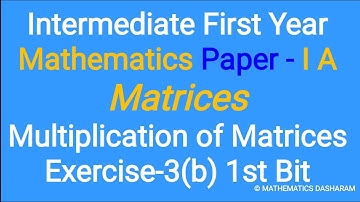 TS&AP INTER FIRST YEAR#MATHS-1A#MATRICES#EX-3(b) 1st Bit#