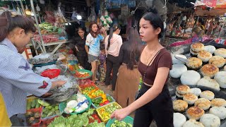 Cambodia Crowded Market Amazing Food Compilation ,Fish Vegetable, Distributed Street Food #food