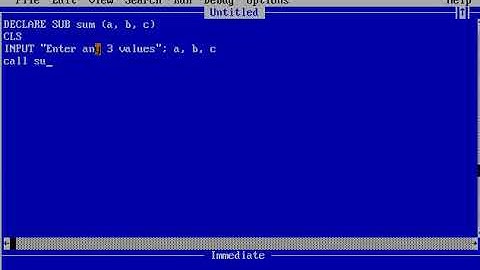 SUB PROCEDURE WITH PARAMETERS