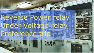 Reverse power relay,  preference trip, Under Voltage relay