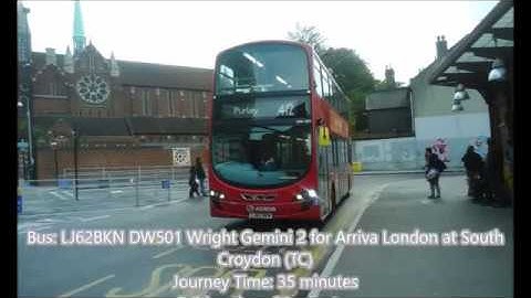 Route 412: West Croydon-Purley  Full Route Visual