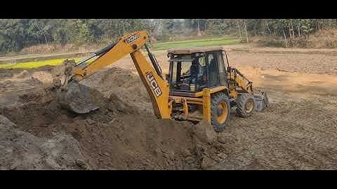 Jcb Backhoe machine cutting hill soil and collecting @roadtrendmachinework