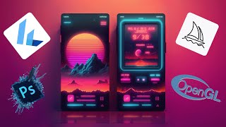 80's Neon Wave App Concept Made With Flutter and Midjourney screenshot 5