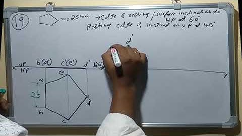 Projection of planes 19th problem Engineering Graphics, projection of planes engineering drawing