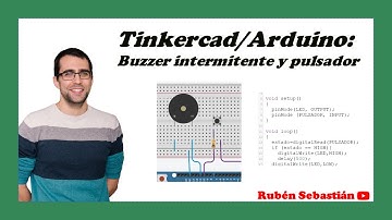 TINKERCAD: BUZZER intermitente y PULSADOR. Programa sonidos intermitentes con el buzzer ARDUINO.