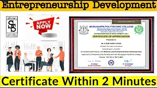 National Level Entrepreneurship Developed Quiz ll Free verified Certificate within 1minutes