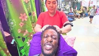 ASMR: Relaxing Special Requested Hair Pulling Head Massage Busy Market 🇵🇭