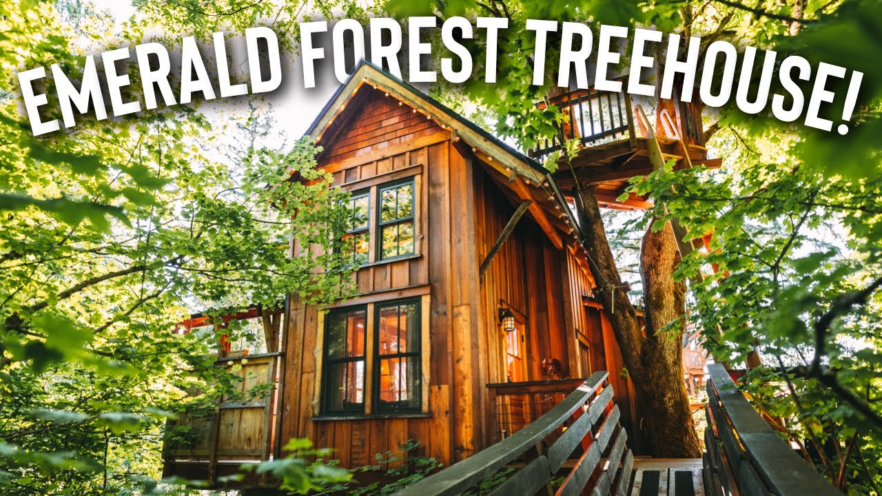 Tiny House w/ a ZIP-LINE! | Emerald Forest Treehouse Full Tour! 📍WA