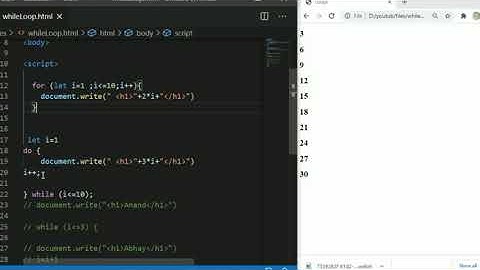 19 JS Tutorial write table of any number using loops in JavaScript